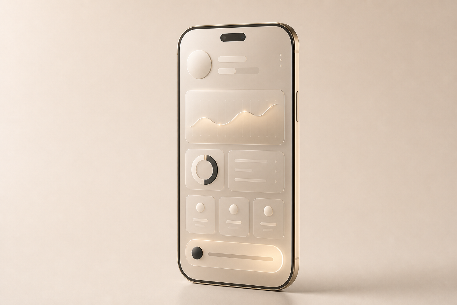 Abstract mobile app interface on a smartphone